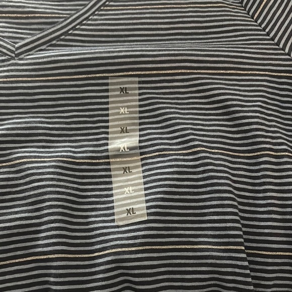 Striped V-Neck Women’s Shirt - one Blue Striped Shirt and one Red Striped Shirt - Picture 4 of 7